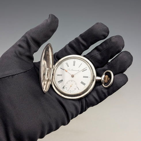 Antique La Maisonette pocket watch, circa 1910, silver side hunter case, in good working order